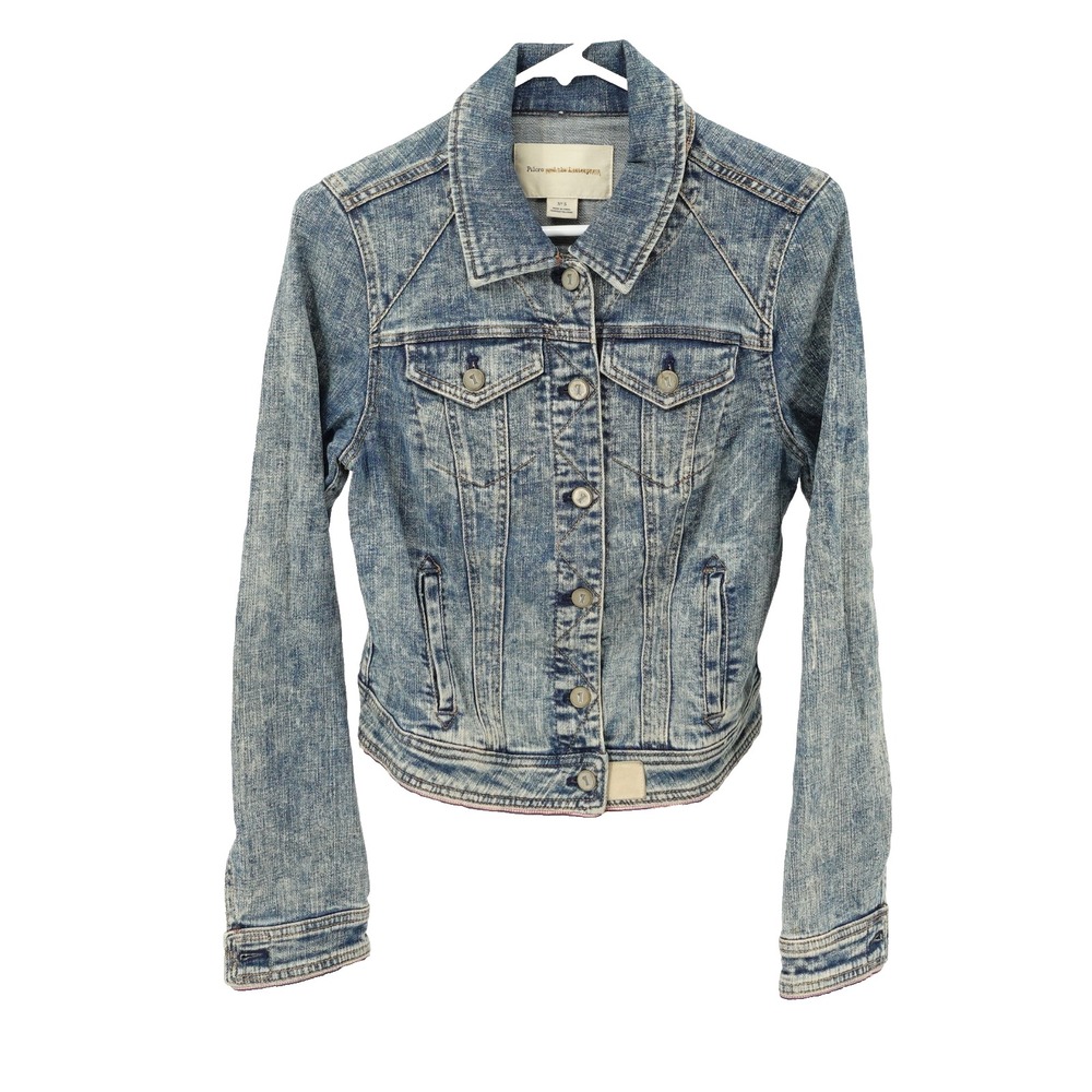 Pilco And The Letterpress Denim Jacket SZ S Trucker Cropped Western Cowgirl